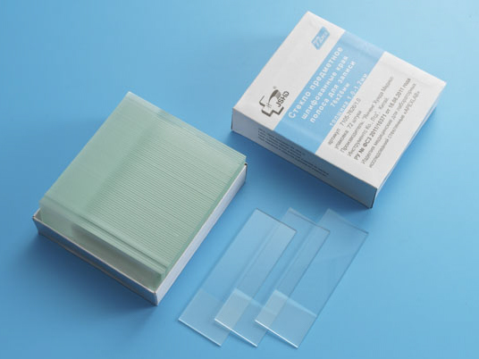 Стекло предметное 76*26*1 мм, шлифованные края, поле для записи одностороннее