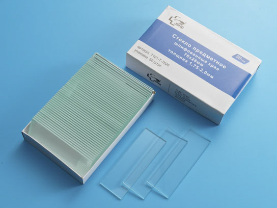 Стекло предметное 76*26*2 мм, шлифованные края, без поля для записи