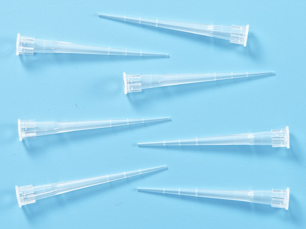 Наконечники для дозаторов без фильтра, объем 0,5-10 мкл., 1000 штук в упаковке